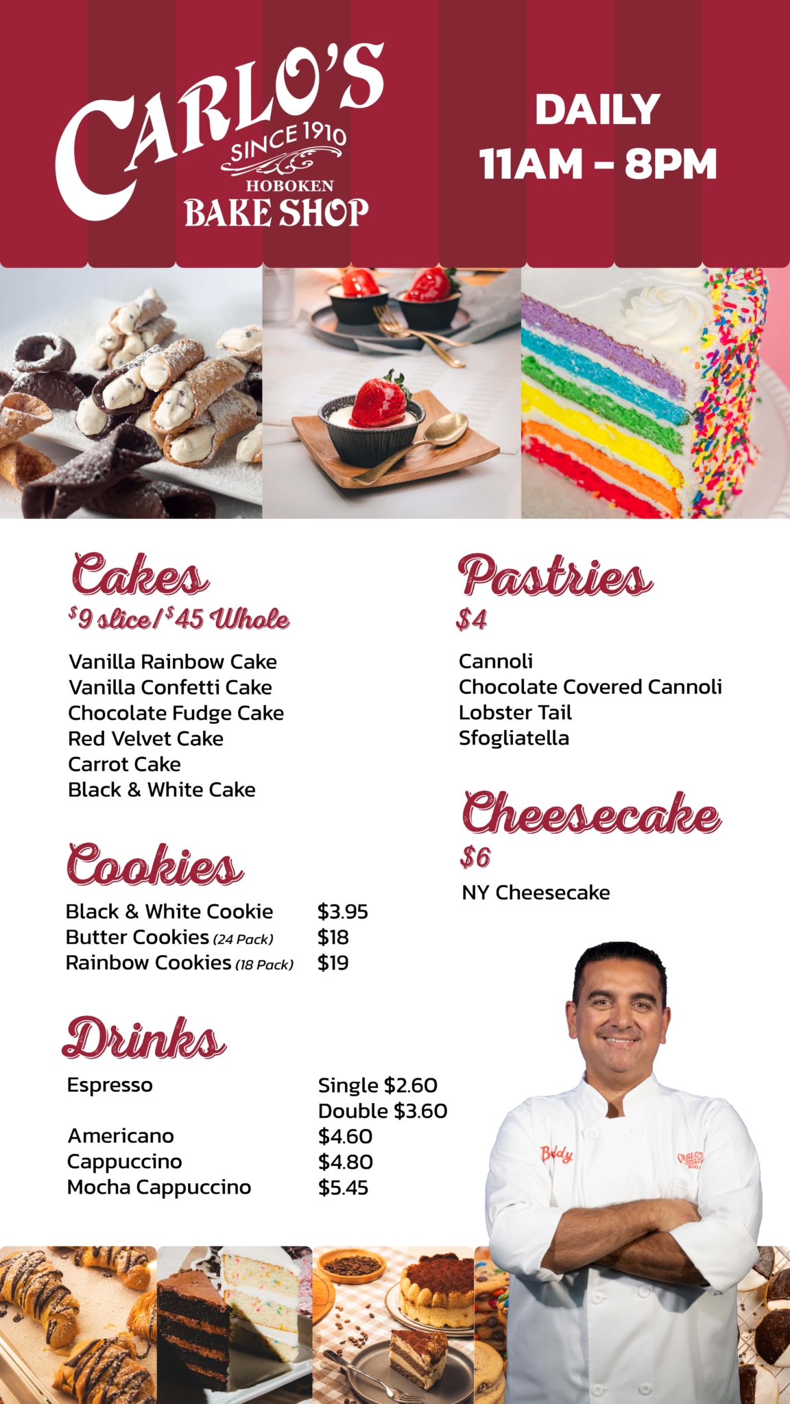 Menu Cake Boss Carlo’s Bakery - Table Mountain Casino: Slots, Table Games ...